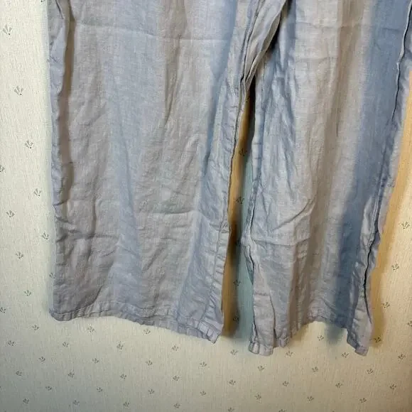 Eileen Fisher Organic Linen Wide Leg Pants Size XL Cropped Pull On Relaxed - Picture 6 of 10